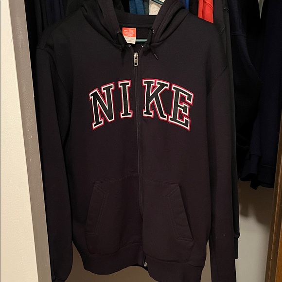 Nike Other - Nike Black Hoodie with Red and White Logo